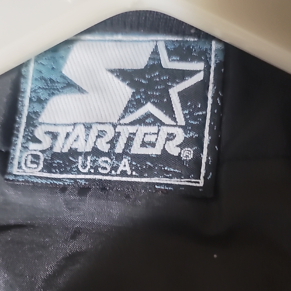 Gray Acid Wash Vintage Raiders Starter Jacket Size L Black Trim - Picture 9 of 11